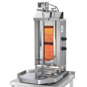 vertikaler Grill für 30 kg, Gas-Gyros, Kebab, Grill, 7,0 kW, Edelstahl, POTIS GD2