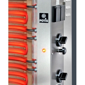 vertikaler Grill für 15 kg, elektrischer Gyros, Kebab, Grill, 7,0 kW, Edelstahl, POTIS E1
