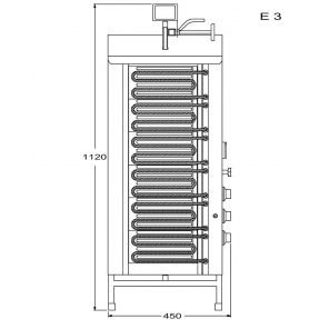 vertikaler Grill für 30 kg, Gas-Gyros, Kebab, Grill, POTIS E3