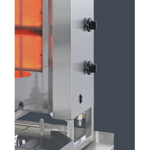vertikaler Grill für 70 kg, Gas-Gyros, Kebab, Grill, 7,0 kW, Edelstahl, POTIS MU GD4