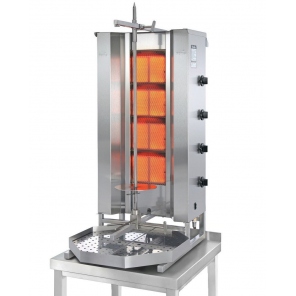 vertikaler Grill für 70 kg, Gas-Gyros, Kebab, Grill, 7,0 kW, Edelstahl, POTIS MU GD4