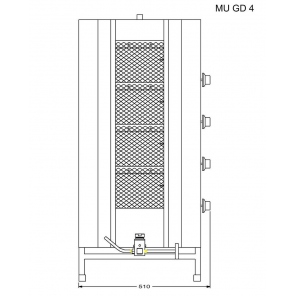 vertikaler Grill für 70 kg, Gas-Gyros, Kebab, Grill, 7,0 kW, Edelstahl, POTIS MU GD4
