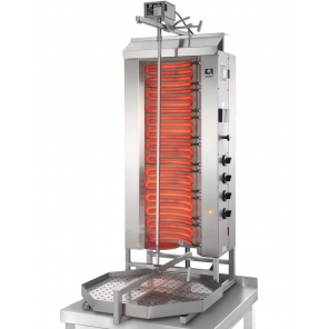 vertikaler Grill für 80 kg, Gas-Gyros, Kebab, Grill, 7,0 kW, Edelstahl, POTIS E4