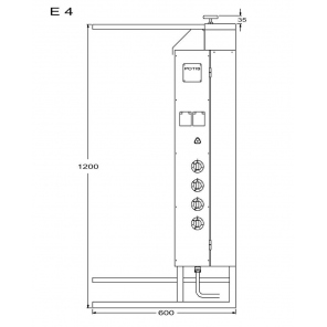 vertikaler Grill für 80 kg, Gas-Gyros, Kebab, Grill, 7,0 kW, Edelstahl, POTIS E4