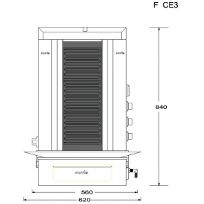 vertikaler Grill für 30 kg, elektrischer Gyros, Kebab, Grill, POTIS F CE3