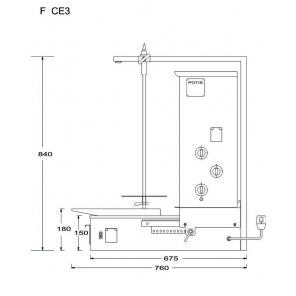 Opiekacz pionowy do 30 kg, gyros elektryczny, kebab, grill,  POTIS F CE3