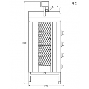 vertikaler Grill für 30 kg, Gas-Gyros, Kebab, Grill, POTIS G2
