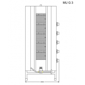 vertikaler Grill für 50 kg, Gas-Gyros, Kebab, Grill, POTIS MU G3