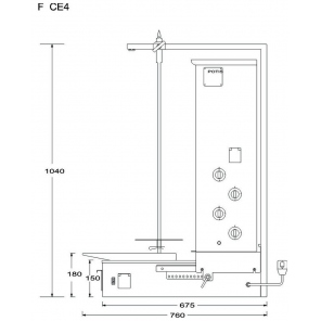 vertikaler Grill für 50 kg, elektrischer Gyros, Kebab, Grill, 7,0 kW, Edelstahl, POTIS F CE4