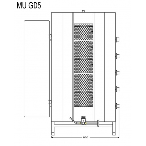 Opiekacz pionowy do 120 kg, gyros gazowy, kebab, grill,  POTIS MU GD5