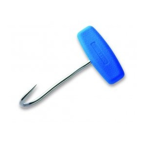Metzgerhaken aus Edelstahl mit Kunststoffgriff, Länge 120 mm, blau, DICK 9010812