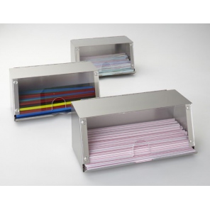 dozownik ze stali nierdzewnej do słomek / stalowy pojemnik na słomki