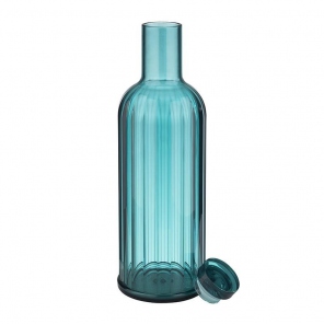 Butelka z tworzywa sztucznego STRIPES, poj. 1 l, niebieska, APS 10749      