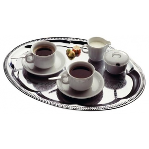 Tablett aus verchromtem Edelstahl 46 x 34 cm, APS 00391