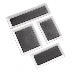 Schiefertablett, Schieferplatte, rechteckig, Abmessungen 24x15 cm, APS 00941