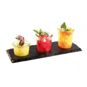 Schiefertablett mit Vertiefung, Schieferunterlage, rechteckig, Abmessungen 28x10 cm, APS 00987