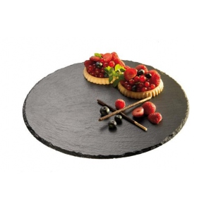 drehbare Kuchenplatte aus Schieferstein 32x2,5 cm, APS 00975