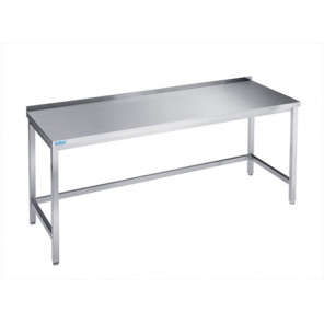 Rilling Edelstahl-Arbeitstisch, Tiefe 600 mm, Platte Typ C, A und ohne Platte