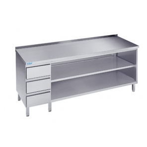 offener Schrank mit Schubladen und Ablage, Rilling, mit Platte Typ C, A und ohne Platte, ASG 06