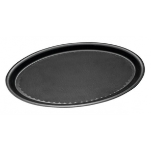 RUTSCHFEST Tablett aus verstärktem Kunststoff, oval, schwarz 29 x 21 cm, APS 00506