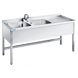 Rilling Tisch mit 2-Kammer-Spüle, Tiefe 600 mm, AST 0615C