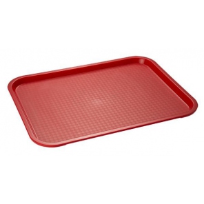 Taca prostokątna FAST FOOD, z polipropylenu, czerwona, wym. 35x27 cm, APS 00530      