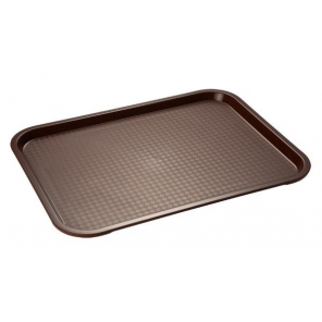 Taca prostokątna FAST FOOD, z polipropylenu brązowa, wym. 53x32.5 cm, APS 00554      
