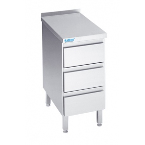 Schrank mit 3 oder 6 Schubladen, Tiefe 700 mm, Rilling, mit Platte Typ C, A und ohne Platte, AS3 07