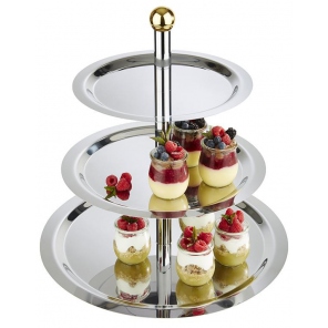 FINESSE Etagere aus verchromtem Edelstahl 48/38/32 cm, APS 33248