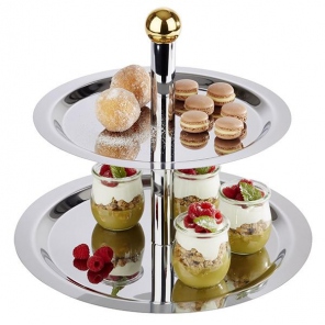 FINESSE Etagere aus verchromtem Edelstahl 38/32 cm, APS 33238