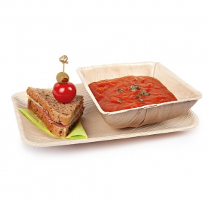 quadratischer Suppenteller aus Palmblatt 410622