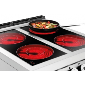 4-flammiges Keramikkochfeld mit Elektrobackofen 2/1 GN Bartscher 296431