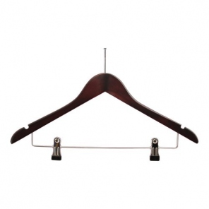 ROCKBÜGEL AUS DUNKLEM HOLZ - 2 KLAMMER - SICHERHEITSSCHLIEßE