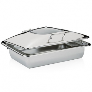 rechteckige Speisenstation mit Glasabdeckung, 9,5l