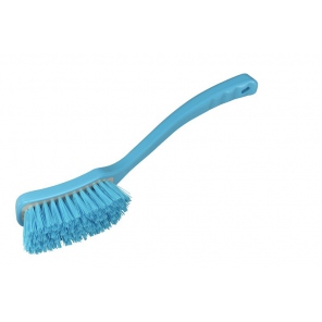 Bürste mit langem Stiel, blau, doppelte Borstenbefestigung, Hillbrush D9BRES