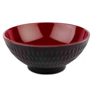 runde Schale ASIA PLUS, Melamin, schwarz-rot, 0,35l, APS 15418