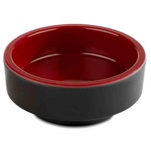 runde Schale ASIA PLUS, Melamin, flach, schwarz-rot, 0,04 l, APS 15467