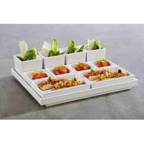 quadratische Schale ASIA PLUS, Melamin, hoch, weiß, 0,16 l, APS 15474