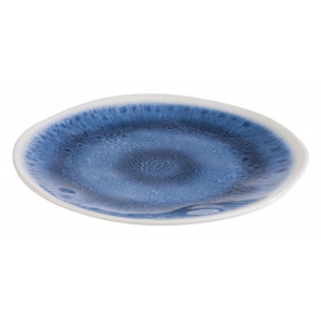 flacher Teller BLUE OCEAN, Melamin, blau-weiß, Ø 21,5 cm, APS 84674