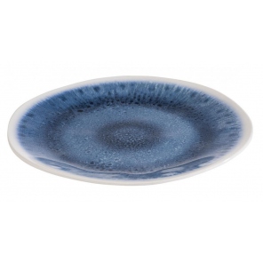 flacher Teller BLUE OCEAN, Melamin, blau-weiß, Ø 26,5 cm, APS 84675