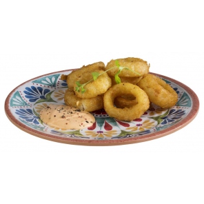 flacher Teller ARABESQUE, rund, Melamin, Terrakotta, Ø 26,5 cm, APS 84685