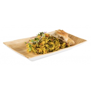rechteckige Schale BAMBOO, flach, Melamin, 21x13 cm, APS 84806