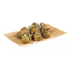 rechteckige Schale BAMBOO, flach, Melamin, 24,5x15,5 cm, APS 84807