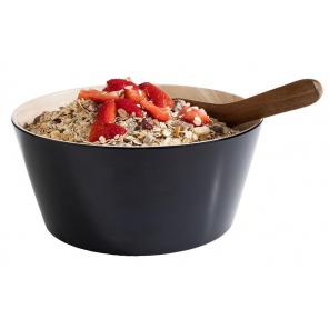 runde Schale FRIDA, Melamin, schwarz-beige, 1,2 l, APS 84610