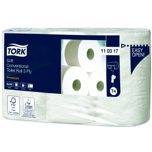 Tork Toilettenpapier für Spender mit automatischem Rollenwechsel weich Premium – 3-lagig, 110317