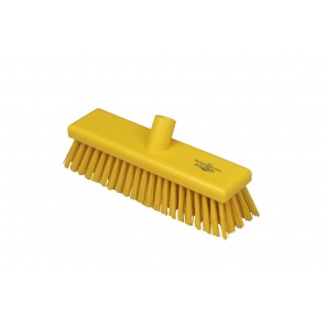 Yellow cleaning and sweeping brush, stiff bristles, Hillbrush B993YRES