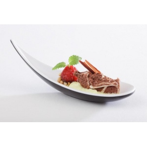 Vorspeisenlöffel HALFTONE, Melamin, weiß-schwarz, 14,5x4,5 cm, APS 84128