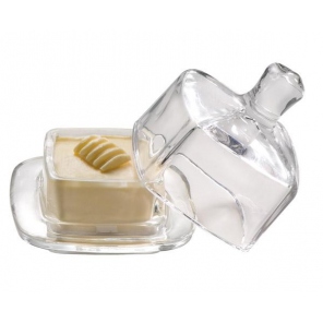 Glass square butter dish...