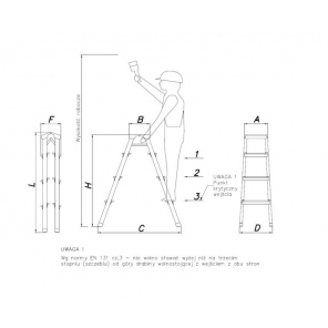 Doppelseitig-Treppe mit Stufen DRABEX TP 8003
