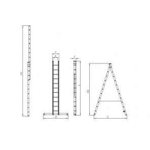 Zweiteilige Aufstell- und Anlegeleiter DRABEX TP 3200